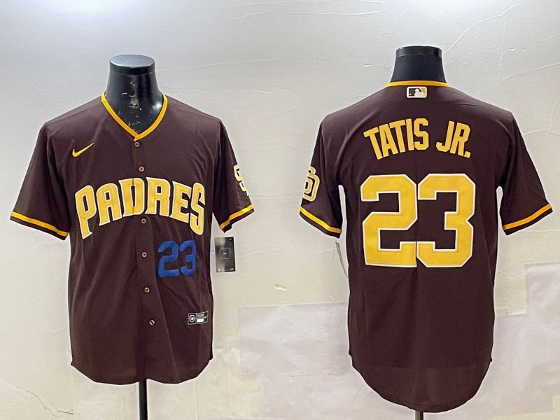Men San Diego Padres 23 Tatis jr Brown Game 2025 Nike MLB Jersey style 3